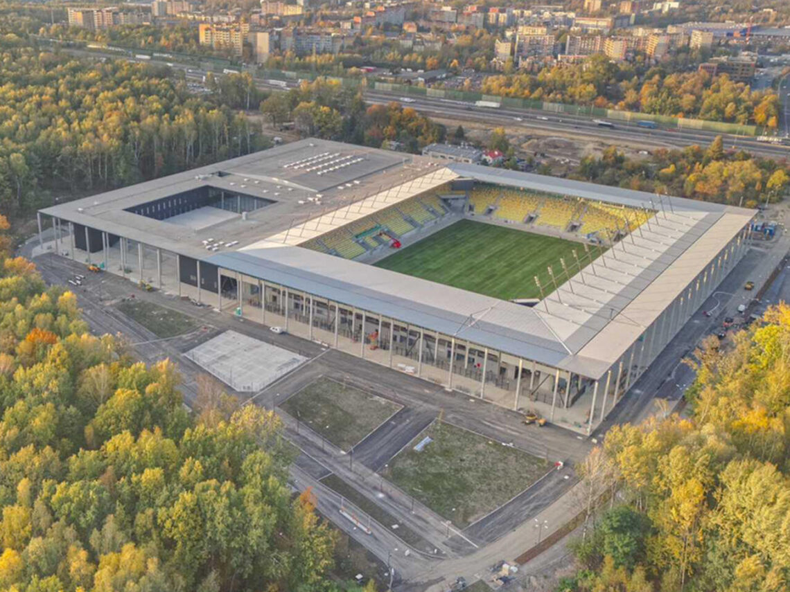 Stadion GKS-u Katowice z lotu ptaka